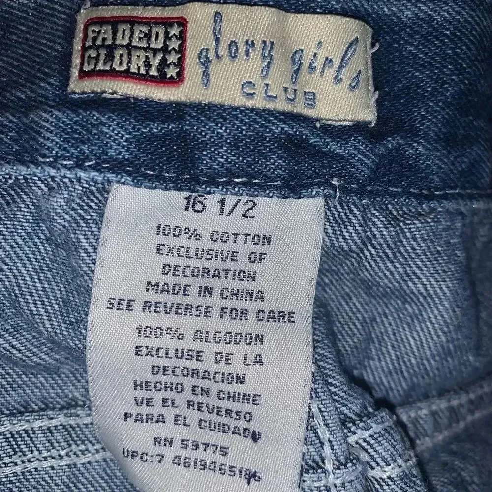 Vintage y2k embroidered denim cropped pants - Picture 2 of 2